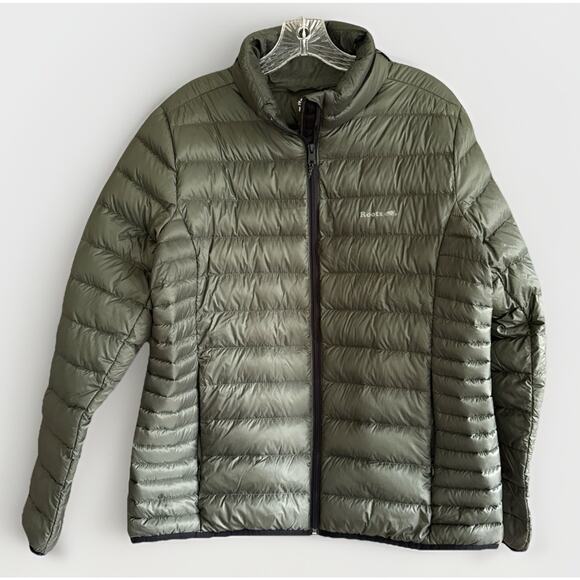 Roots Down Packable Jacket Varsity Green Lightweight Puffer 700 Fill Women's XL - Picture 1 of 16